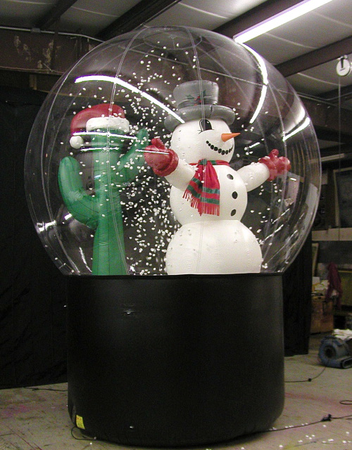 Holiday Inflatables custom snowglobe with cactus
